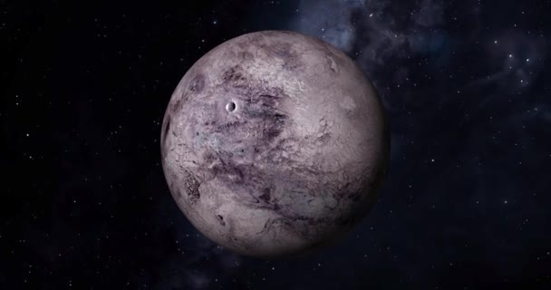 Planeta Fictício Nascer Sol Fundo Escuro Com Estrelas Vista Frontal — Vídeo de Stock