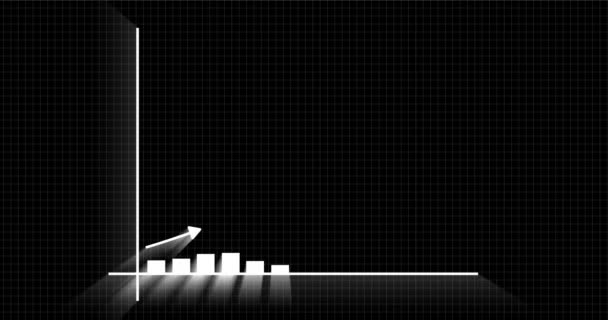 箭头增长动画视频与图表 股票图表上升 股价动画 投资概念 — 图库视频影像