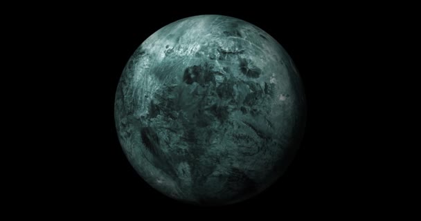 Fictional Planet Sun Rise Dark Background Stars Front View Haumea — Αρχείο Βίντεο