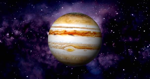 Planeta Jupiter Rotující Svou Vlastní Osou Přední Pohled Planetu Jupiter — Stock video