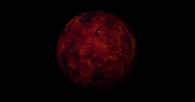 planet Venus spinning and sun rise. front view of Venus planet from space. full 3d view of Venus 4k resolution.