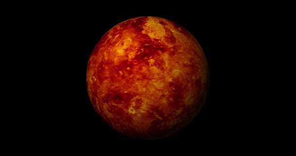 Planet Venus Spinning Sun Rise Front View Venus Planet Space — Vídeo de Stock