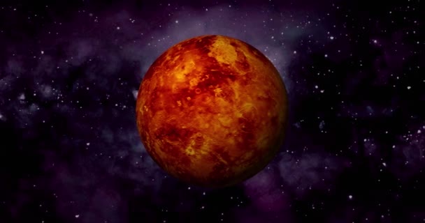 Planet Venus Spinning Sun Rise Front View Venus Planet Space — Αρχείο Βίντεο