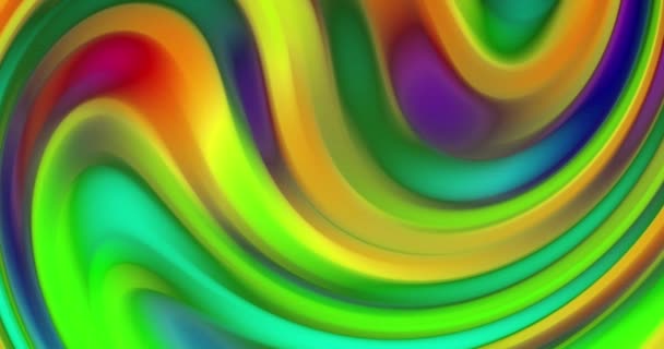 Viftande Virvla Färgglada Regnbåge Bakgrund Abstrakt Färgstark Bakgrund Med Vågor — Stockvideo