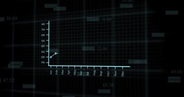 Financial line graph growing up. financial chart with uptrend line graph and numbers in stock market. abstract economy information 3d background.
