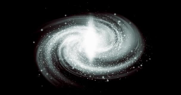 Galáxia Girando Vídeo Animação Buraco Negro Galáxia Colorida Vista Completa — Vídeo de Stock