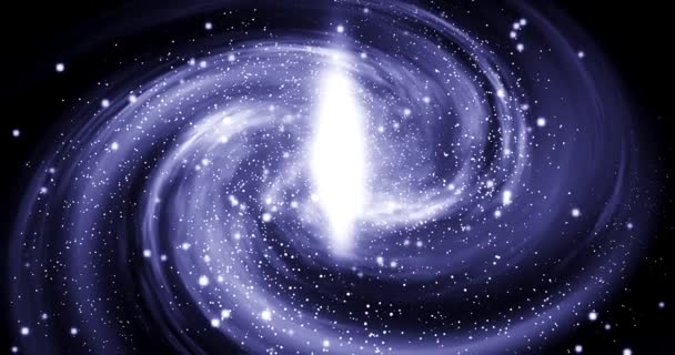 Galaxia Girando Video Animación Agujero Negro Galaxia Colorida Vista Completa — Vídeo de stock