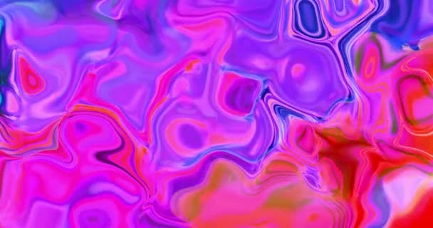 彩色水花背景 背景多彩的波谷 液体动画 美丽的背景 — 图库视频影像