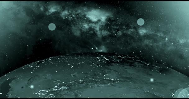 Planeta Tierra Escena Nocturna Con Luces Nocturnas Ciudad Desde Espacio — Vídeos de Stock