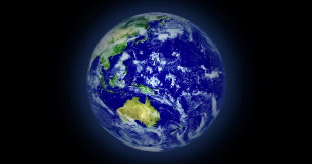 地球自转自转轴 3D地球自转 在黑暗中发光的地球 — 图库视频影像