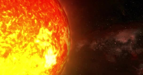 Spinning Sun Its Own Axis Full Sun View Space Volcanoes — Vídeo de stock