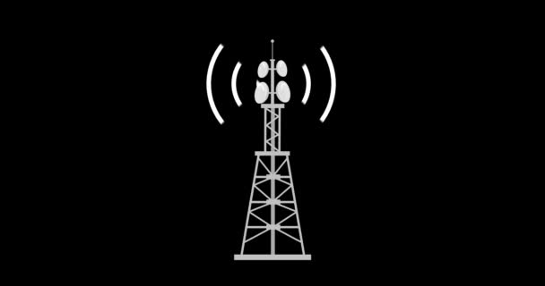 通信塔产生无线电波 对人类有害的无线电频率 4K分辨率视频中的移动塔台无线电波 — 图库视频影像