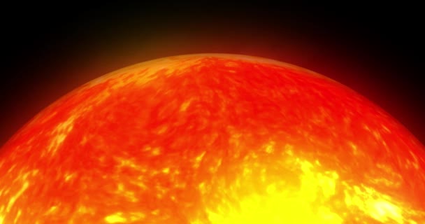 Kręcące Się Słońce Własną Pełny Widok Słońca Kosmosu Wulkany Powierzchni — Wideo stockowe