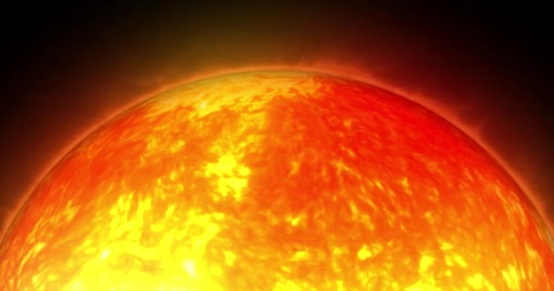 Girando Sol Seu Próprio Eixo Vista Completa Sol Espaço Vulcões — Vídeo de Stock