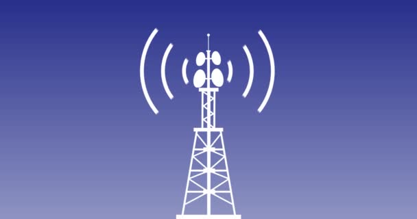 Torre Comunicazione Produrre Onde Radio Radiofrequenza Nociva Uomo Torre Mobile — Video Stock