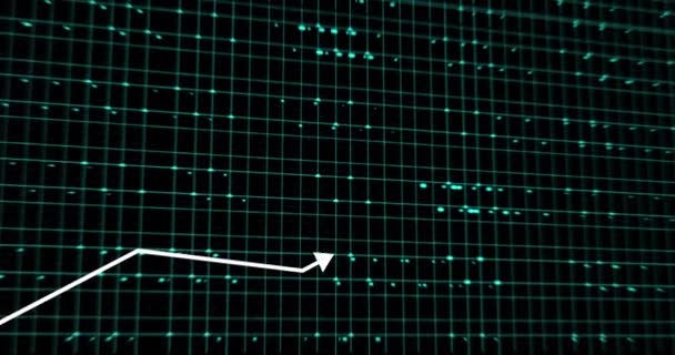 Animated Growing Arrow Dot Line World Map Business Graph Showing — Stock videók