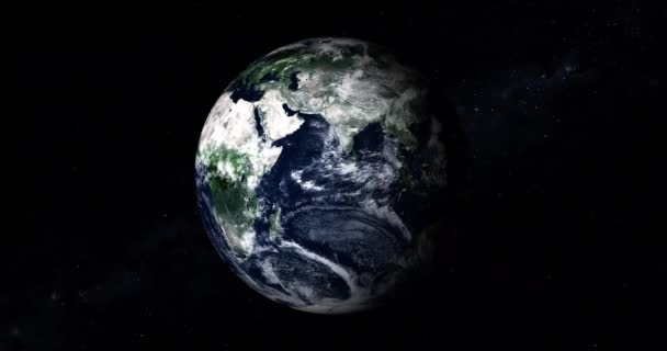 Planeta Země Vesmíru Barevnou Hvězdnou Nocí Přední Pohled Zemi Vesmíru — Stock video