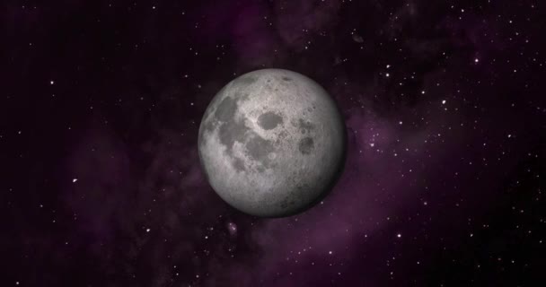 Lua Planeta Animado Com Galáxia Colorida Planeta Lua Espaço Com — Vídeo de Stock