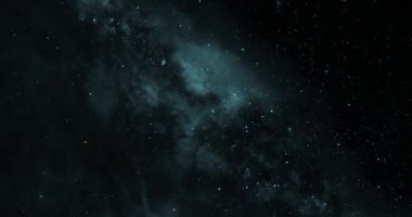 Animasyon Uzay Galaksisi arka planı. Renkli Samanyolu ile 3D uzay. Dünya 'nın güzel galaksisi 4k çözünürlükte..