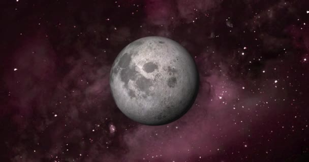 Lua Planeta Animado Com Galáxia Colorida Planeta Lua Espaço Com — Vídeo de Stock