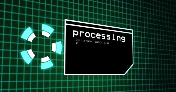 Programing Coding Process Terminal Control Panel Data Processing Panel Grid — Stock Video