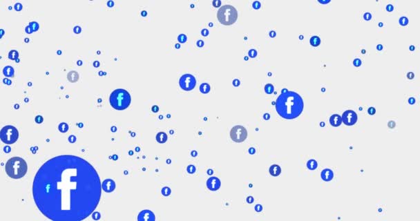 社交媒体图标喜欢现场风格动画孤立的颜色 Facebook Instagram What Sapp — 图库视频影像