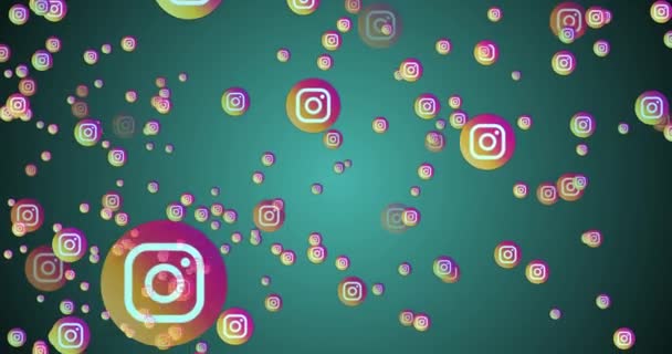 Social Media Icon Live Style Animation Isolated Color Facebook Instagram — Stock Video