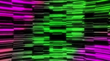 Pembe ve yeşil renkli animasyon dinamik neon çizgileri olan soyut dijital arkaplan.