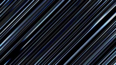 Siyah bir arkaplan üzerinde köşegen mavi ve beyaz ışık çizgileri ile soyut arkaplan canlandırması.