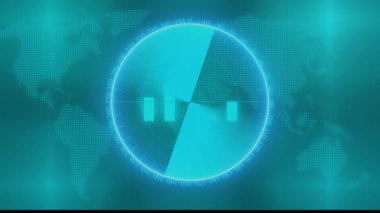 Digital technology radar screen on business graph motion graphics.