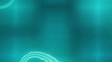 Cyan color glowing wave line motion graphics design glossy background.