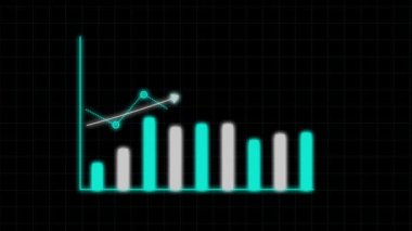 Business growth concept in allusive graph chart showing marketing sales profit motion graphics design.