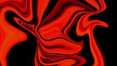 Renkli parlak mürekkepli sıvı hareketli grafikler arka planı. kırmızı ve siyah renk sıvısı.