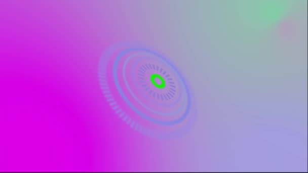 在黑色背景上旋转的彩色图形装饰品图案的抽象动画 在黑色背景上隔离的科幻未来主义绿色显示屏 网络空间创新概念 虚拟现实技术 — 图库视频影像