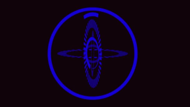 Abstract Yellow Color Circle Dash Circle Animated Glowing Ring Black — Vídeo de stock