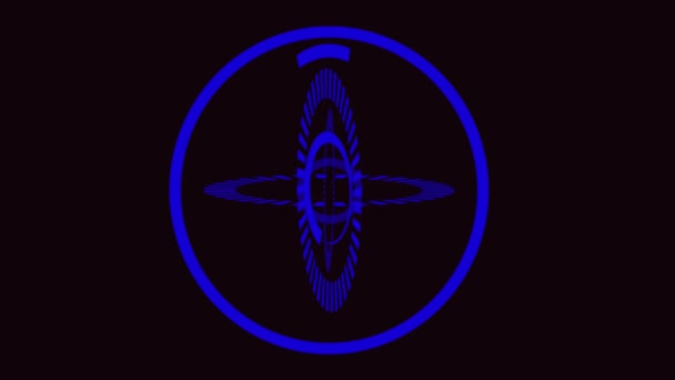 Abstract Yellow Color Circle Dash Circle Animated Glowing Ring Black — Vídeo de Stock