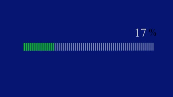 Abstract Green Color Line Animated Waiting Loading Bar Dark Blue — Vídeo de Stock