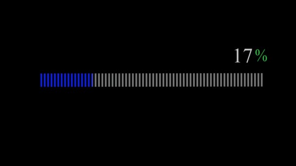 Looped Animation Uploading Progress Bar Παραμόρφωση Που Απομονώνεται Μαύρο Φόντο — Αρχείο Βίντεο