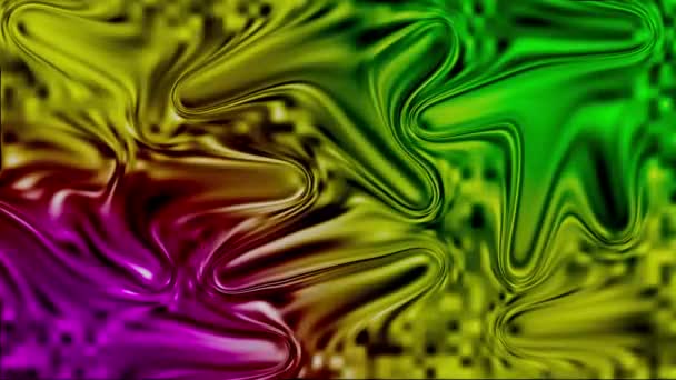 Абстрактный Красочный Глянцевый Волновой Анимационный Жидкий Фон — стоковое видео