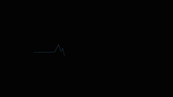 Цифровые Пульсирующие Сердца Анимированы Черном Фоне — стоковое видео
