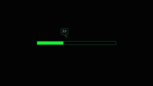 动画消息加载条绿色图标在黑色背景上 — 图库视频影像