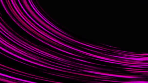 Linhas Curvas Abstratas Rosa Preto Fundo Escuro Arte Digital Moderna — Vídeo de Stock