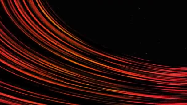 Abstract Animated Digital Wallpaper Flowing Red Lines Black Background — Stock Video