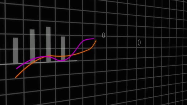Grafico Con Linee Colorate Ascendenti Raffigurante Analisi Dei Dati Tendenze — Video Stock