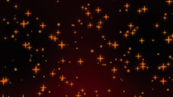 Fondo Abstracto Animado Brillantes Estrellas Doradas Sobre Degradado Rojo Oscuro — Vídeos de Stock