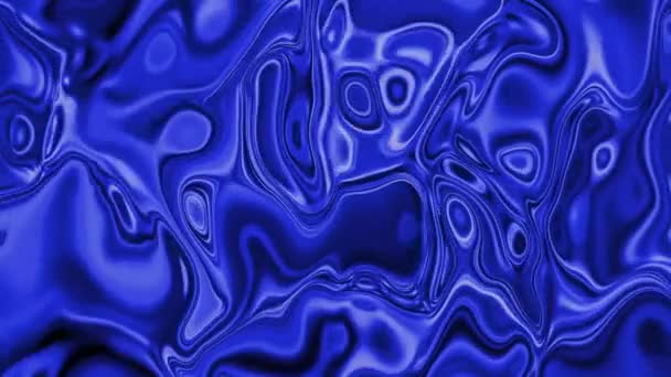 抽象的な青い液体波のパターンアニメーションの背景 — ストック動画