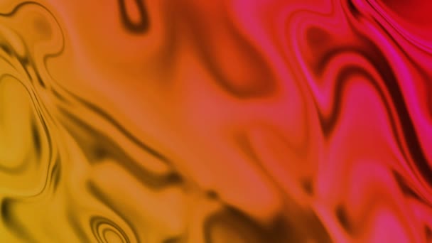 流れる黄色と赤の色でアニメーションされた抽象的な流体アートの背景 — ストック動画