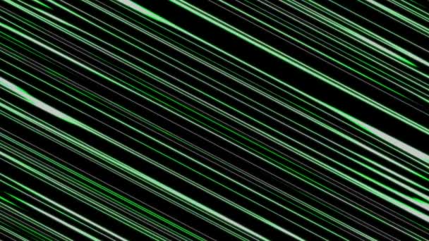Sfondo Digitale Astratto Animato Linee Diagonali Verdi Bianche Sfondo Nero — Video Stock