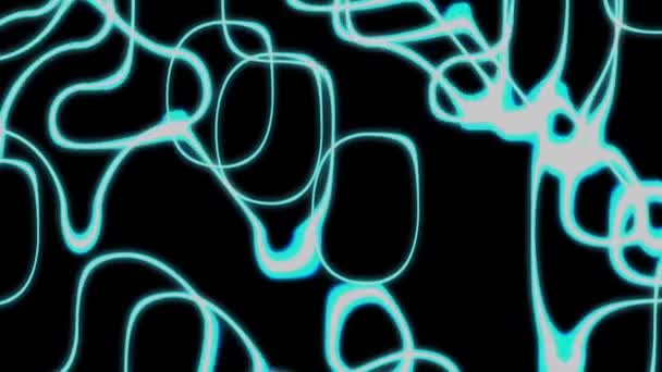 Soyut Neon Mavi Işık Izleri Siyah Bir Arkaplan Üzerinde Canlandırıldı — Stok video