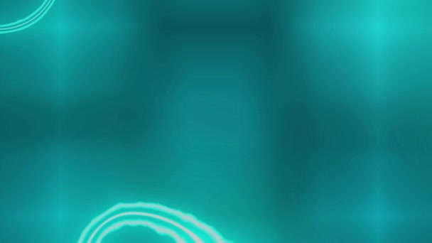 Cyan Color Glowing Wave Line Motion Graphics Design Glossy Background — Stok Video